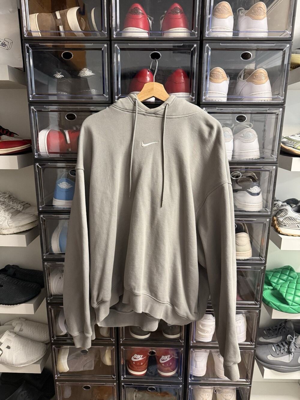 Nike x Fear of God Jerry Lorenzo Double Hood Hoodie Grey XL Rare FOG